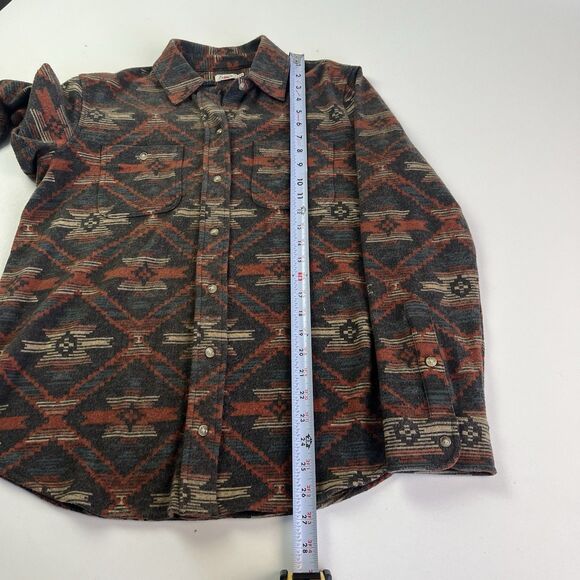 Faherty Legend Aztec Southwestern Shirt size M Brown - Picture 8 of 11